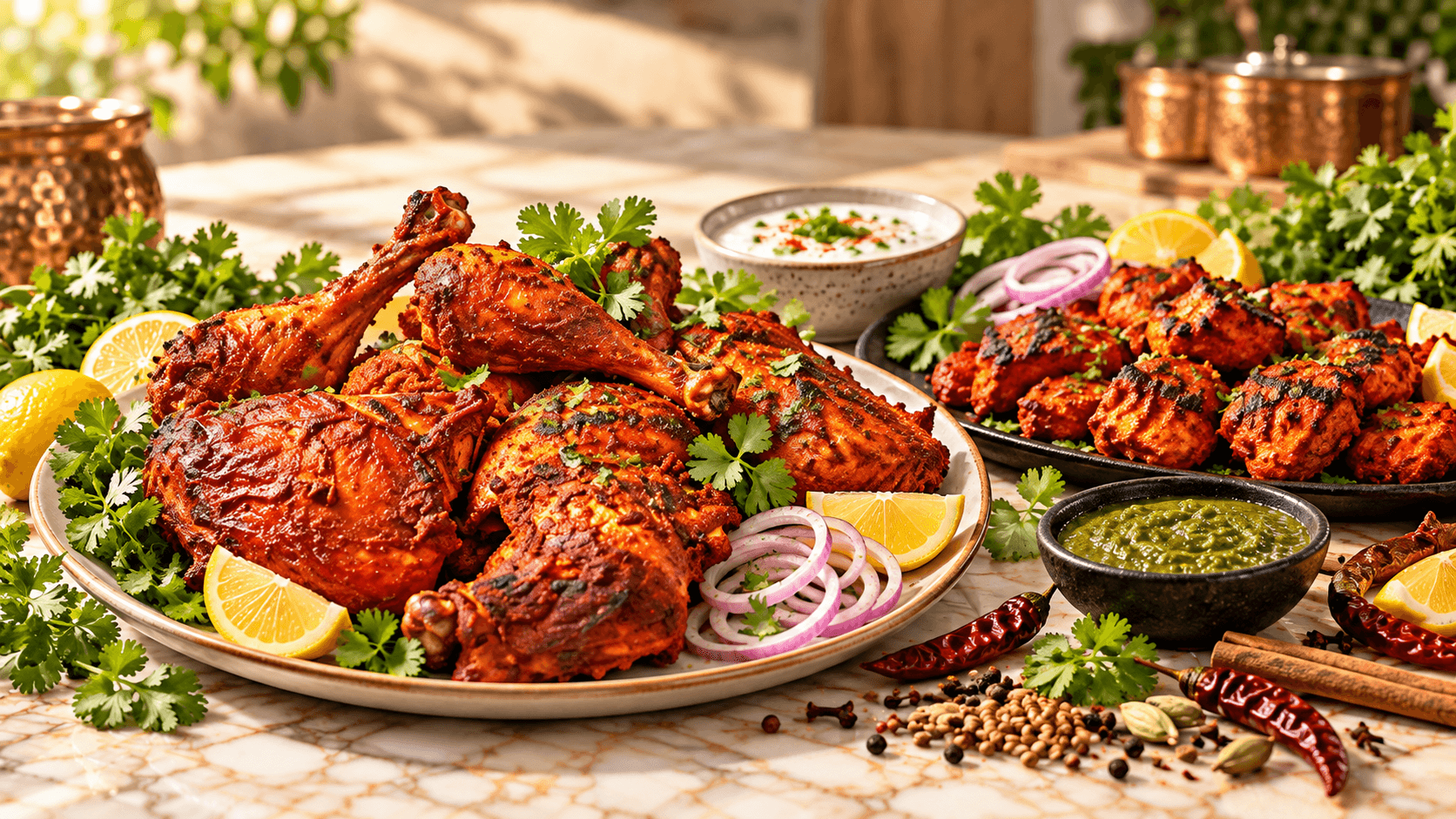Prepared tikka dishes with Master Masala pouches